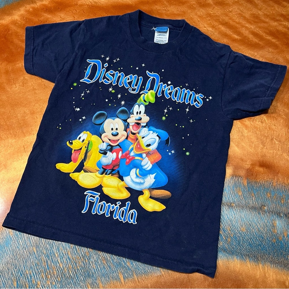 Vintage Disney Dreams Florida Graphic T-Shirt Mickey Goofy Donald Pluto